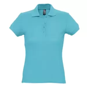 SOLS Womens/Ladies Passion Pique Short Sleeve Polo Shirt (M) (Blue Atoll)