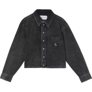 Calvin Klein Jeans Cropped Dad Denim Shirt - Black