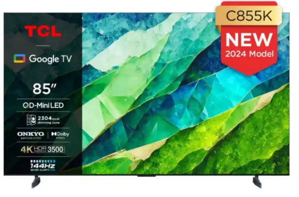 TCL 85" 85C855K Smart 4K Ultra HD QLED TV