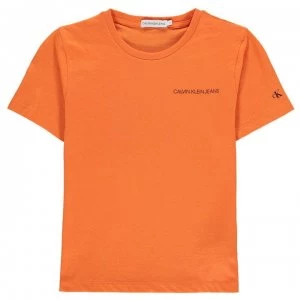 Calvin Klein Junior Boys Chest Short Sleeve T Shirt - Orange Tulip