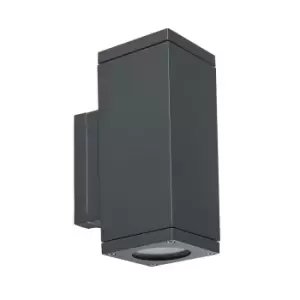 Sandvik Outdoor 2 Light Up & Down Wall Light, Graphite, IP65, GU10 LED