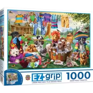 Masterpieces Puzzle EZ Grip Laundry Day Rascals Puzzle 1000 piece jigsaw puzzle