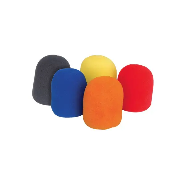 Pack of 5 Foam Dynamic Microphone Wind Shields Multi Coloured 188.013UK