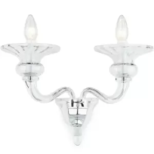 Impex Zagreb Clear Glass Candle Wall Lamp