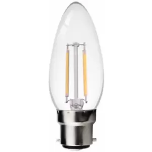 Kosnic 2W LED BC/B22 Clear Filament Candle Warm White - KFLM02CND/B22-CLR-N27