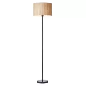 Longshore Base & Shade Floor Lamp, Natural Seagrass, Matt Black