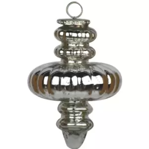 Hill Interiors The Noel Collection Fluted Christmas Bauble (17cm x 11cm x 11cm) (Silver)