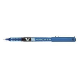 Pilot V5 Hi Tecpoint Rollerball Pen Liquid Ink 0.5mm Tip Blue Ref V503