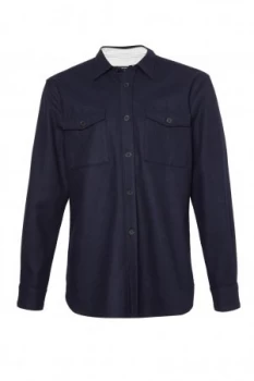 Mens French Connection Mr Melton Shirt Blue