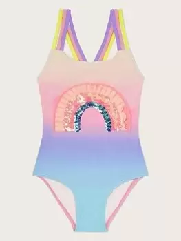 Monsoon Girls Ombre Rainbow Swimsuit - Multi, Size Age: 7-8 Years, Women