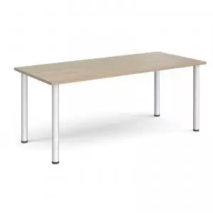 Rectangular silver radial leg meeting table 1800mm x 800mm - barcelona