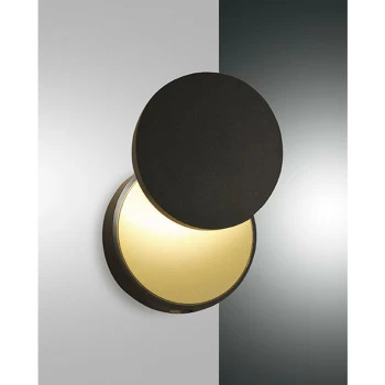 Fabas Luce Lighting - Fabas Luce Ara Integrated LED Wall Light Black Glass