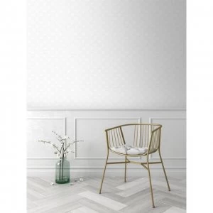 Superfresco Easy White Ecailles Gatsby Geometric Wallpaper - One size