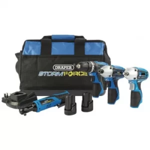 Draper Storm Force&amp;#174; 10.8V Power Interchange 4 Piece Kit (2x 1.5Ah Batteries, Charger and Bag)