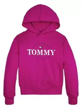 Tommy Hilfiger Girls Tommy Foil Graphic Hoodie - Magenta, Magenta, Size Age: 10 Years, Women