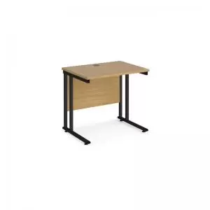 Maestro 25 straight desk 800mm x 600mm - Black cantilever leg frame