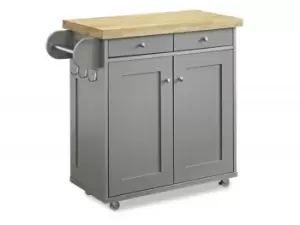 LPD Portland Grey 2 Door 2 Drawer Kitchen Island Flat Packed