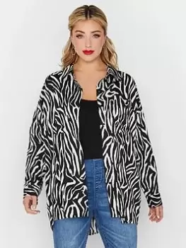 Yours Shirt Zebra Co Ord, Black, Size 26-28, Women