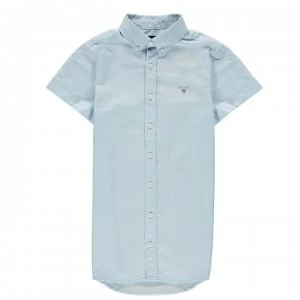 Gant Short Sleeve Oxford Shirt - Capri Blue