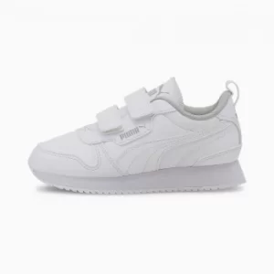 PUMA R78 Kids Trainers, White/Grey Violet, size 2.5, Shoes