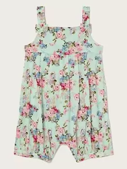 Monsoon Baby Girls Posey Floral Romper - Mint, Green, Size 2-3 Years