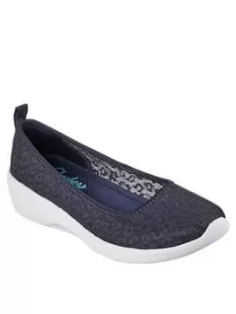 Skechers Arya Ballerina, Navy, Size 4, Women