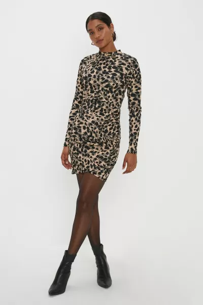 Dorothy Perkins Leopard Wrap Mini Dress Leopard