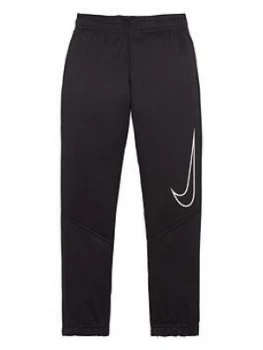 Nike Boys Therma Graphic Tapered Pant - Black/White, Size Xs