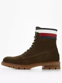 Tommy Hilfiger Corporate Hilfiger Nubuck Boot, Green, Size 43, Men