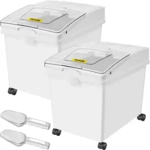 Ingredient Storage Bin, Flour Bins On Wheels, 8.8 Gallons Capacity, 2 Pcs/Set