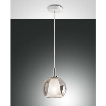 Fabas Luce Lighting - Fabas Luce Bretagna Dome Pendant Ceiling Lights Transparent Grey Glass, E27