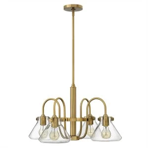 Multi Arm Chandelier Brushed Caramel Finish, E27