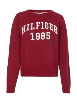 Tommy Hilfiger 1985 Varsity Logo Jumper In Red - Size S