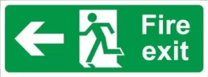 Fire Exit Arrow Left Rigid Polypropylene 150mm x 400mm SS010F CASTLE PROMOTIONS