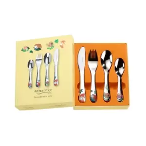 Arthur Price 4 Piece Childrens Woodland Cutlery Set - Stainless Steel