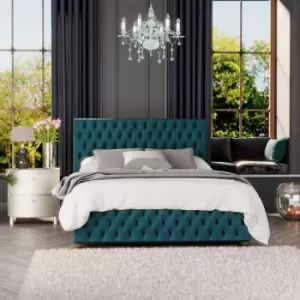 Laurence Llewelyn-Bowen Seren Ottoman Storage Bed, Plush Velvet, Emerald King