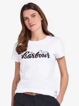 Barbour Southport T-Shirt - White, Size 10, Women