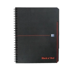 Black n Red A4 Glossy Hardback Wirebound Project Book 90gm2 200 Pages Ruled with Margin