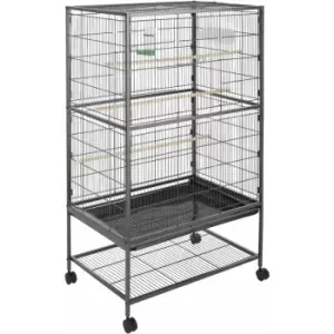 Bird cage 131cm high - bird aviary, parrot cage, budgie cage - anthracite