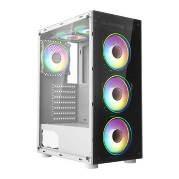 CiT Mirage F6 White Tempered Glass ATX Gaming Case