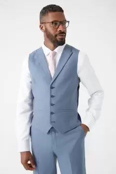 Mens Slim Fit Blue Waistcoat