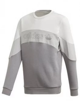 Boys, adidas Originals BX 2.0 Crew Sweatshirt - Grey, Size 13-14 Years