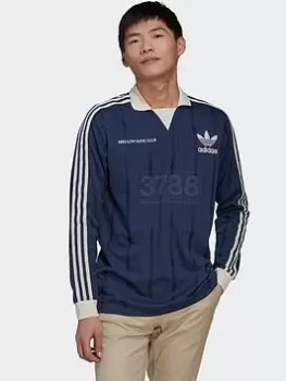 adidas Originals Graphics Mellow Ride Club Long Sleeve Jersey - Dark Blue, Dark Blue Size XL Men