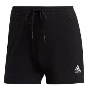 adidas Essential 3 Stripe Shorts - Black/White