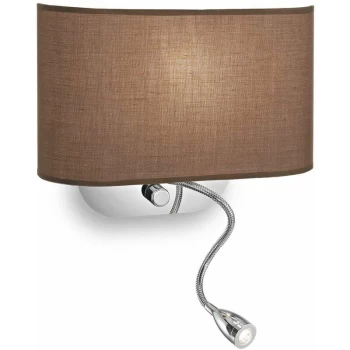 Ideal Lux Lighting - Ideal Lux Sheraton - 1 Light Indoor Wall Light Brown, E14