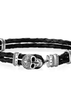 Mens Thomas Sabo Sterling Silver Rebel at Heart Skull Bracelet A1697-823-11-L18,5