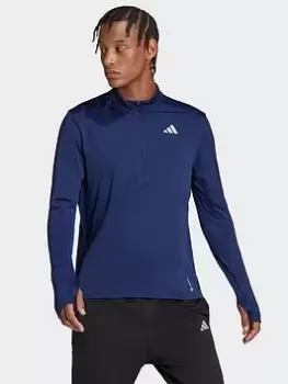 adidas Performance Own The Run 1/2 Zip Long-sleeve Top, Navy, Size XS, Men