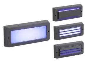 KnightsBridge 230V IP65 5W Blue LED Surface Mount Brick light - Grey