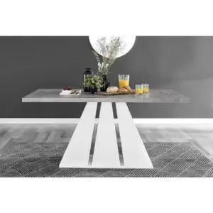 Furniturebox UK - Furniturebox Athens 6 Seat Grey Concrete Effect Modern Art Deco Dining Table