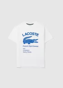 Lacoste Mens Script Graphic T-Shirt In White